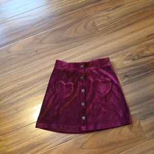 Velvet Skirt with Heart Pockets  -Girls Size 7/8